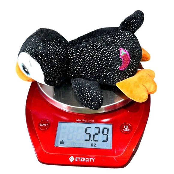 Cutetitos Bean Bag Penguin Penguinito Black & Silver 6" Plush Pink Pepper Toy - Picture 11 of 11